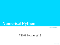 Lecture #18: randomness