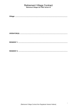 Retirement Village Contract