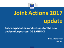 Joint Actions 2017 update