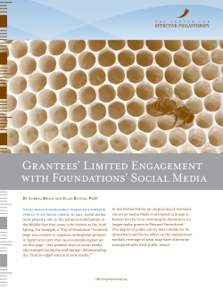GRANTEEs` LIMITED ENGAGEMENT wITH FouNDATIoNs` SoCIAL