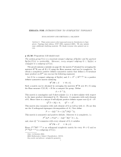 ERRATA FOR INTRODUCTION TO SYMPLECTIC