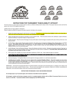 2017 Tournament Team Eligibility Affidavit