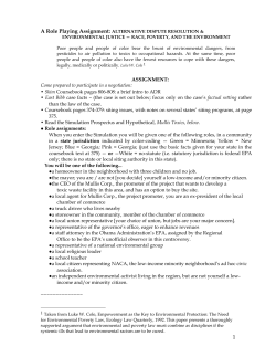 A Role Playing Assignment