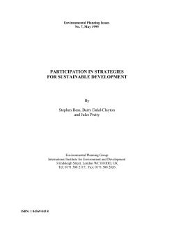 Participation in strategies for sustainable development