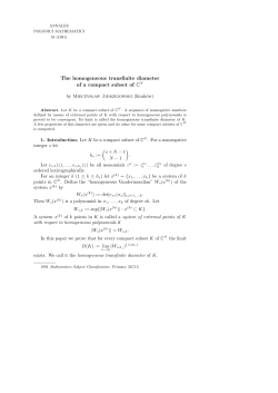 The homogeneous transfinite diameter of a compact subset of CN