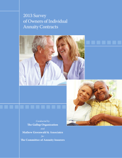 2013 Survey of Owners of Individual Annuity Contracts