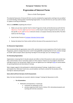 Application Form 2013, EVS Expression of Interest, Action
