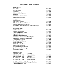 Frequently Called Numbers - Kalispell Public Schools