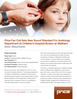 Price Fan Coil Sets New Sound Standard For Audiology Department