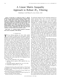 A linear matrix inequality approach to robust H