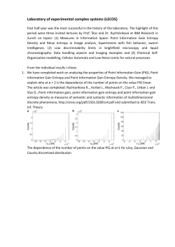 Laboratory of experimental complex systems (LECOS)