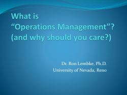 Operations Management MGRS 352