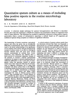 Quantitative sputum culture as a means of excluding false positive