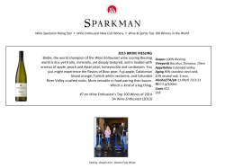 ! 2015%BIRDIE%RIESLING% Birdie,!the!world!champion!of!the