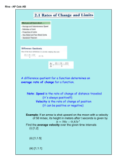 A difference quotient for a function determines an average