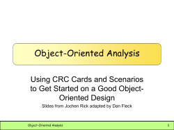 Object-Oriented Analysis