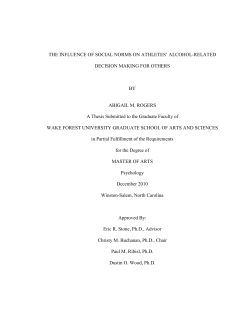 THE INFLUENCE OF SOCIAL NORMS ON ATHLETES` ALCOHOL