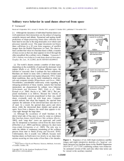 Solitary wave behavior in sand dunes observed from space