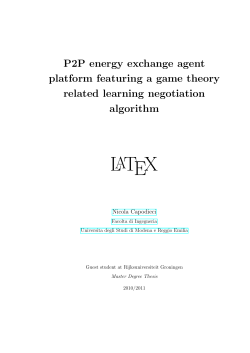 P2P energy exchange agent platform featuring a game theory