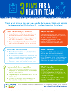 3PLAYS FOR A HEALTHY TEAM