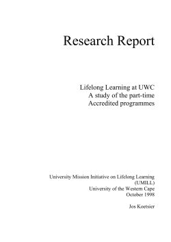 Part-time studies at UWC - Repository Home