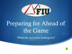 Preparing for Ahead the Game