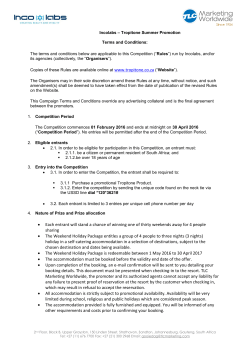 Each entrant will stand a chance of winning one of thirty