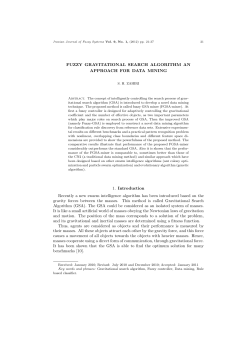FUZZY GRAVITATIONAL SEARCH ALGORITHM AN APPROACH