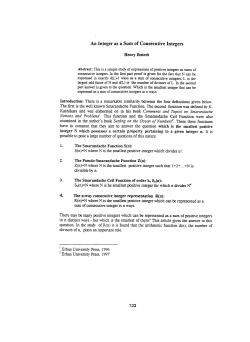 An Integer as a Sum of Consecutive Integers