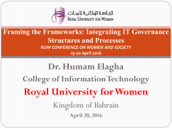 Presentation Dr Humam - Royal University for Women