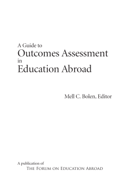 Outcomes Assessment Education Abroad