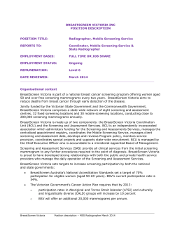 BREASTSCREEN VICTORIA INC POSITION DESCRIPTION