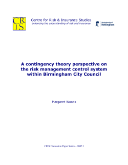 A contingency theory perspective on the risk management control