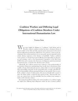 Coalition Warfare and Differing Legal Obligations of Coalition