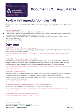 ACSA Review Visit Agenda (Domains 1-5)