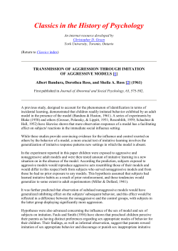 Classics in the History of Psychology