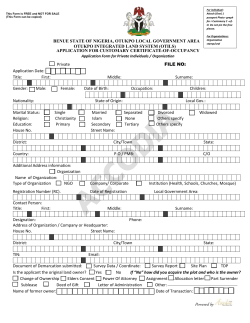 OTILS land registration application form