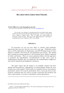 Re-Grounding Grounded Theory