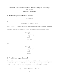 Notes on Labor Demand Under A Cobb-Douglas