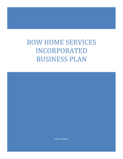 BOW home services incorporated business plan