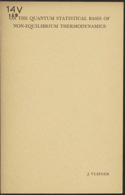 the quantum statistical basis of non-equilibrium - Instituut