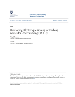 Developing effective questioning in Teaching Games for