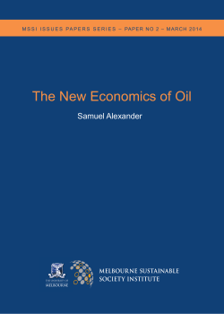 The New Economics of Oil - Melbourne Sustainable Society Institute