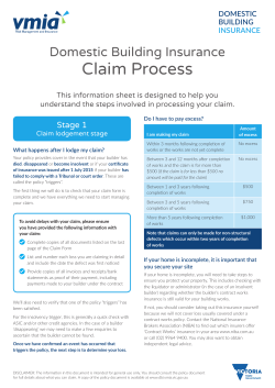 DBI Claim fact Sheet - Domestic Building Insurance