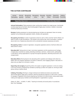 The Action Continuum - Step UP! Bystander Intervention Program