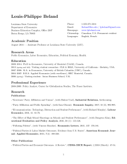 Louis-Philippe Beland: Curriculum Vitae
