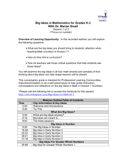 Big Ideas in Mathematics for Grades K