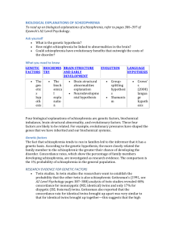 biological explanations of schizophrenia