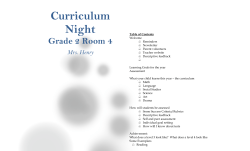 Curriculum Night - TDSB School Websites