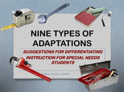 NINE TYPES OF ADAPTATIONS